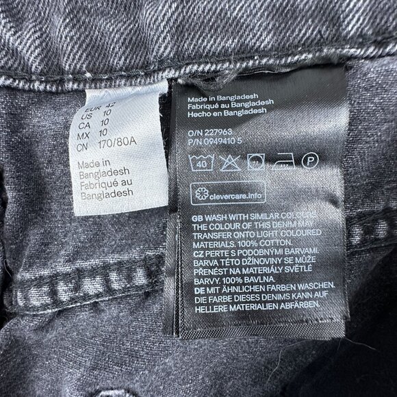 Divided by H&M Cut Off Jean Shorts Womens Size 10 Distressed High Rise Black - Picture 4 of 10